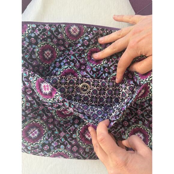 Vera Bradley Purple Medallion Carson Shoulder Bag - Picture 6 of 9
